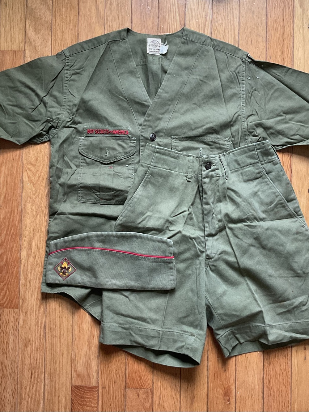 VTG BSA UNIFORM GREEN SHIRT SHORTS CAP BOY SCOUTS AMERICA 1960’s